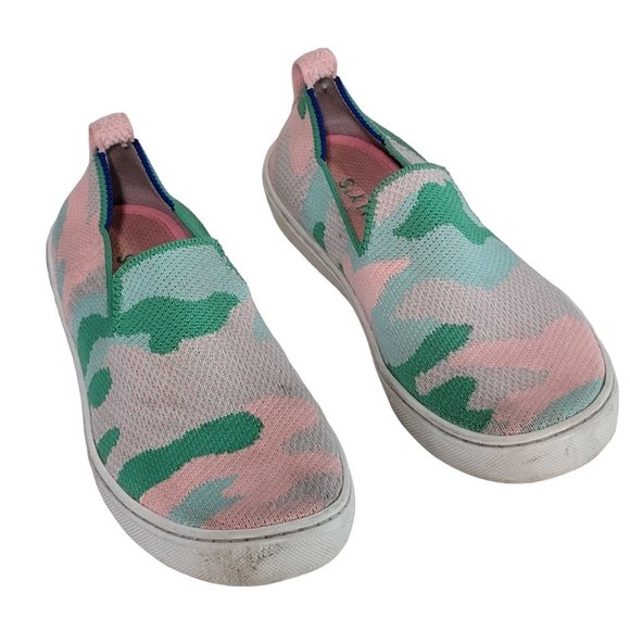 Rothy's The Kids Sneaker Size 2 Cotton Candy Camo Fabric Slip On Casual Shoes - Picture 1 of 12